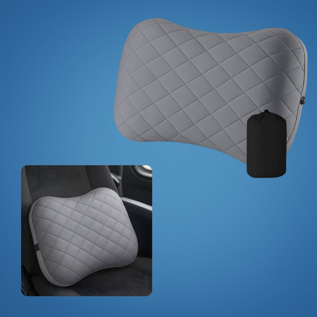 Ergonomisk nakke støtte – Oppblåsbar og lett – Lindrer nakkesmerter – Kompakt for fly og tog Luvikno