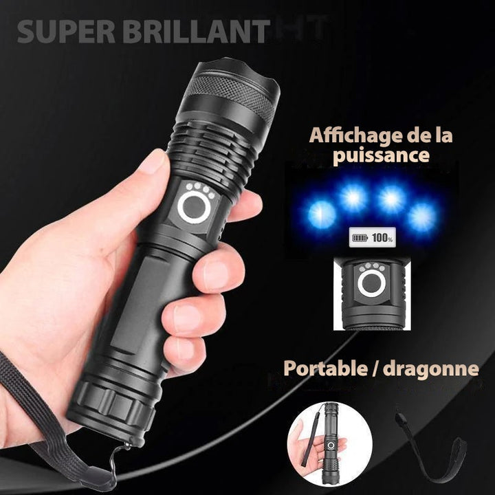 2023 Nyttårsalg i en begrenset periode LED lommelykt Laser Taktisk Oppladbar 90000 Lumen Forbedret - Kjøp 2 Få VIP Gratis Frakt | luvikno