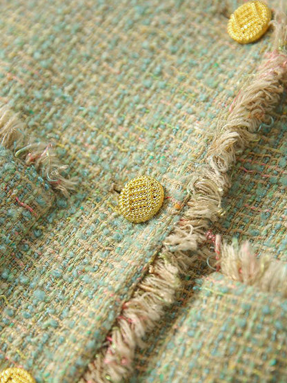 Luvik | Tyylikäs Pyöreä Kaula Tweed Takki