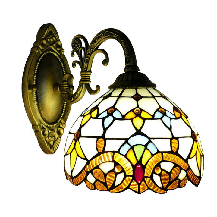 Retro lampeskjerm laget av farget glass | Luvikno