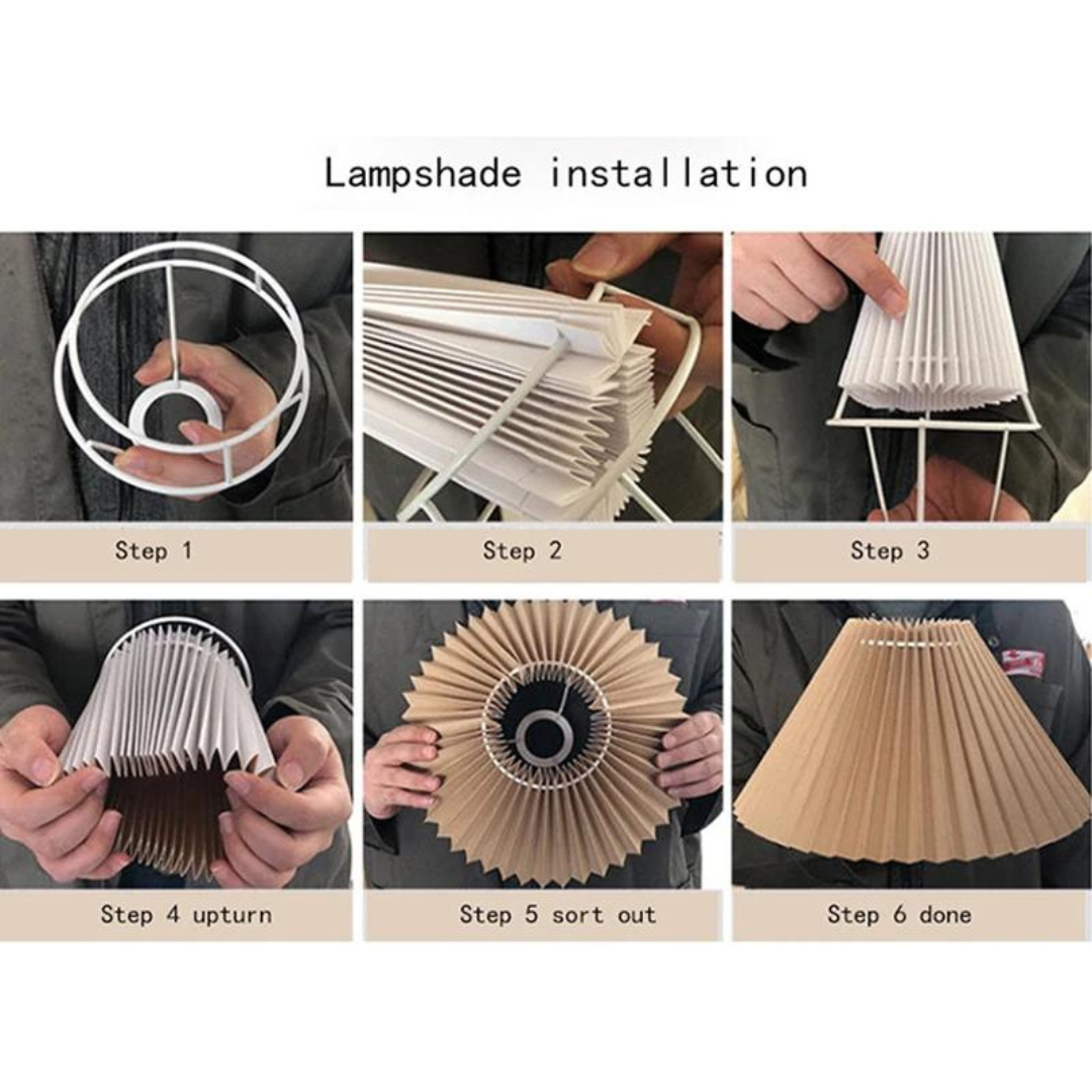 Luvikno | Sammenleggbar Plissebordlampe - Stilfull Sammenleggbar LED Bordlampe for Unik Interiørdesign