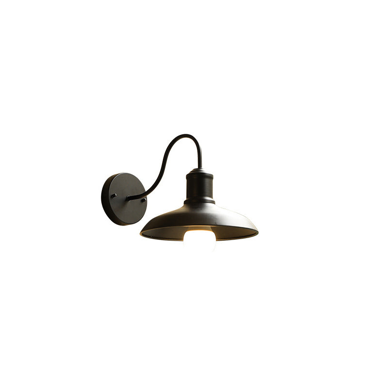 Retro Loft Dome Jern Utendørs Vanntett 1-Lyskilde Buet Arm Vegglampe | Luvikno