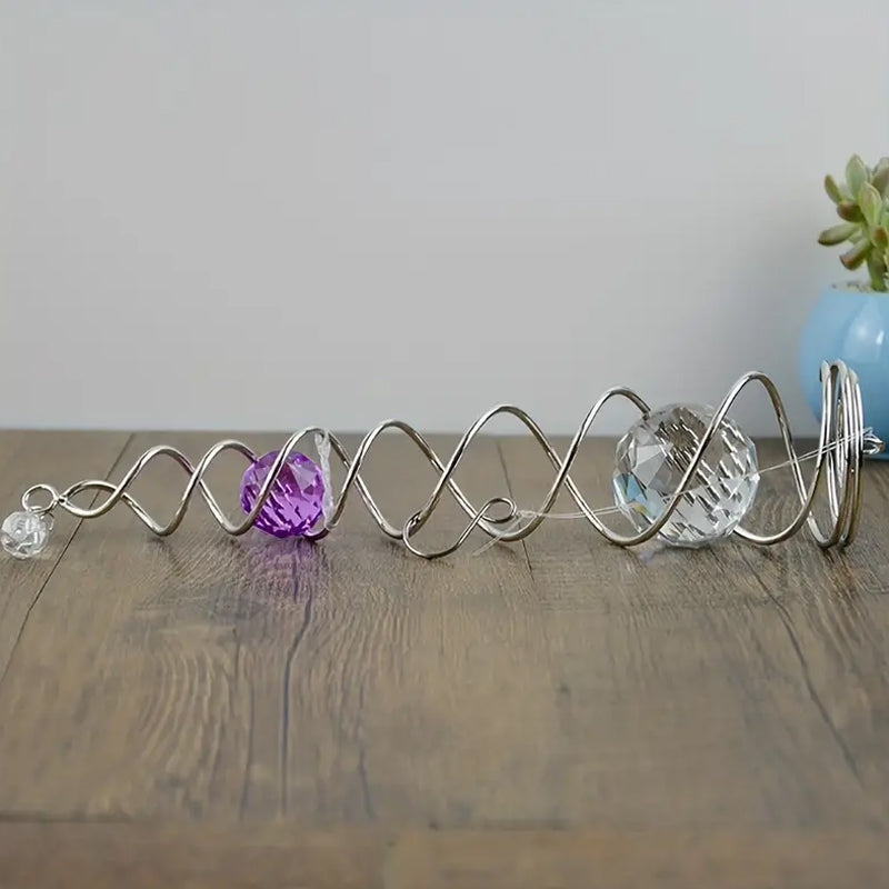 Vindklokker Dekor Krystall Sentralkule Spiral Hale Vindspinner Stabiliser | Luvikno