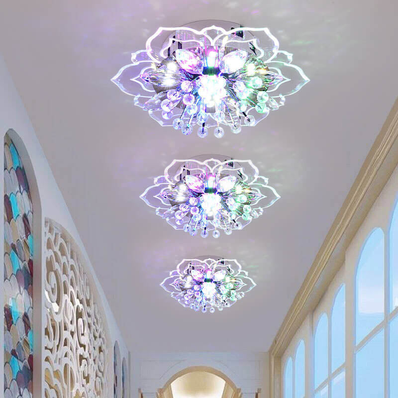 Luvikno | GlowPetal LED Krystall Taklampe | Blomsterformet | Moderne Design | Energisparende | Dekorativ Belysning