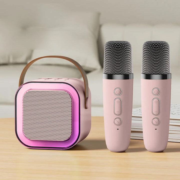 Luvikno | Mini karaoke maskin for barn med trådløse mikrofoner