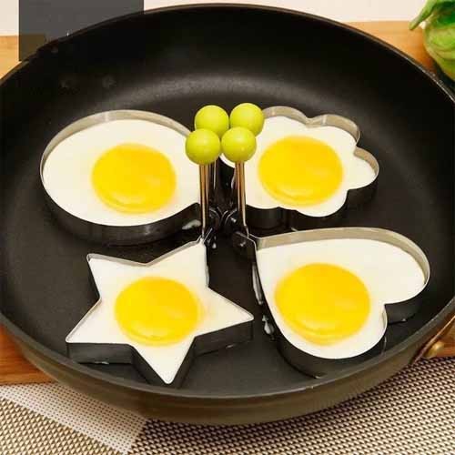 Eggformer i rustfritt stål 4 stk sett for kjøkken Luvikno