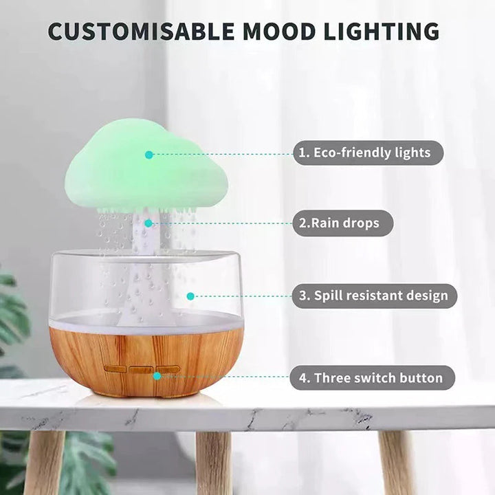 Regnsky Cloud Sopp Luftfukter Nattlampe | Luvikno