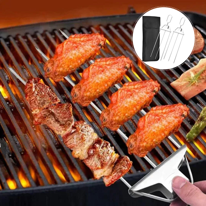 3 Way Grillspyd, Rustfritt Stål Spyd for BBQ | Luvikno