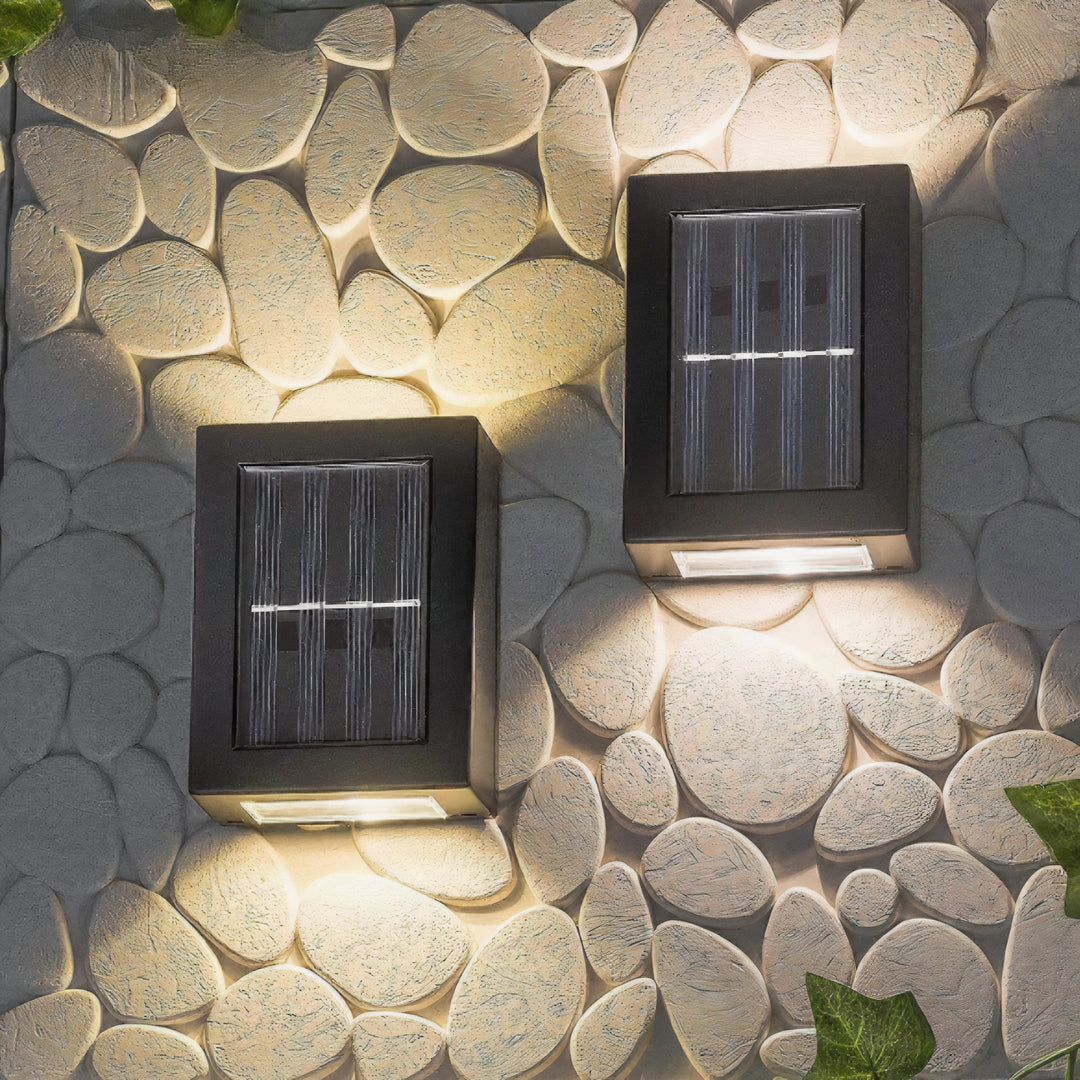 Luvikno | LuxeSolar Elegant LED Vegglampe | Bærekraftig solenergi med automatisk drift