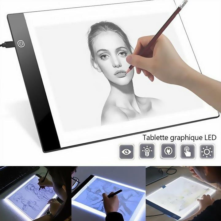 Tegnebrett med LED-lys | Luvikno