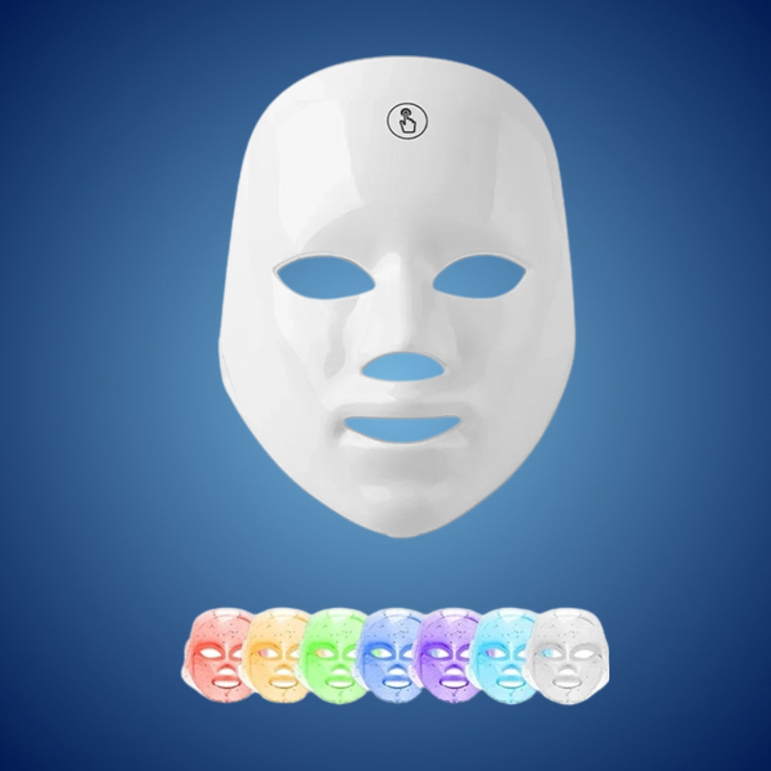 GlowSkin Pro LED Lysbehandling Maske | Stimulerer Kollagen - Reduserer Rynker - Forbedrer Hudtexture - Beroliger Rødhet Luvikno