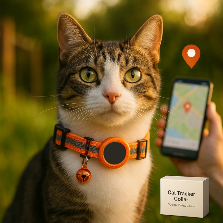 Luvikno | Kat GPS Sporingshalsbånd | Hurtigutløserlås, Reflekterende Design & Holdbar for Utendørs Sikkerhetseventyr