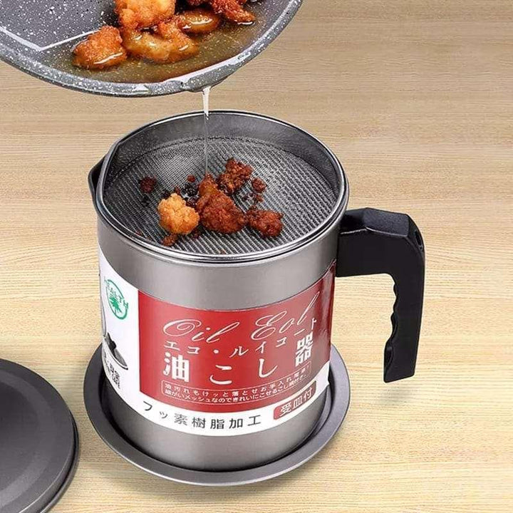 1.4L Kjøkken Rustfritt Stål Kjøkken Olje Filter Potte Luvikno