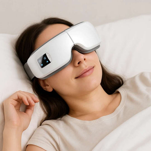 Vistella | 4D Smart Eye Massager - Lufttrykk - Vibrasjon - Varmebehandling for Øyetretthet - Søvnforbedring Luvikno