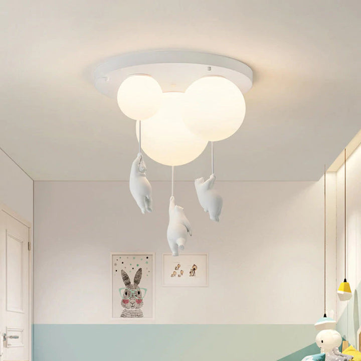 SkyDream Kids Taklampe med Bjørn og Ballong - Lekent Design og Energisparende LED-belysning | Luvikno