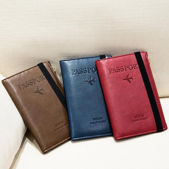 Men's Leather Passport Wallet with RFID Blocking | Luvikno