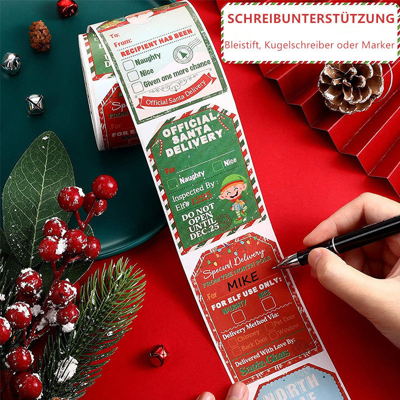 Juledekorasjons klistremerke rull (200 stykker) | Luvikno