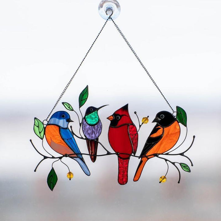 Fugler Flekket Glassvindu Henge 🐦 | Luvikno