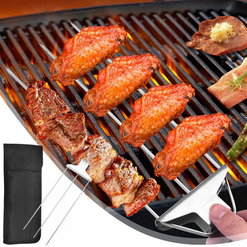 3 Way Grillspyd, Rustfritt Stål Spyd for BBQ | Luvikno