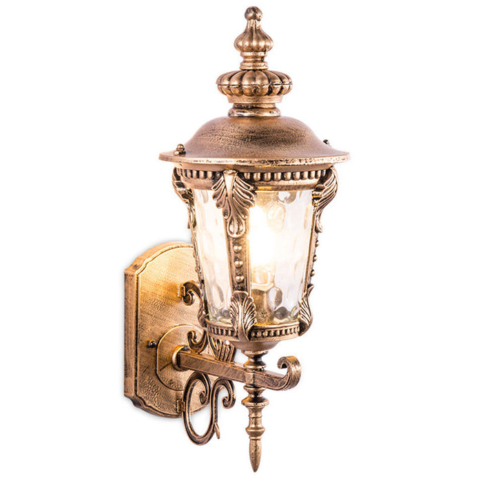 Utendørs Vintage Glass Vegg Lantern Lys Luvikno