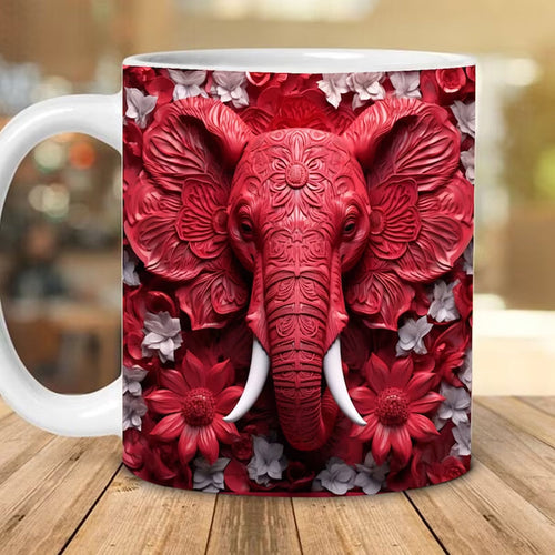 3D Elefant Blomster Kopp | Luvikno