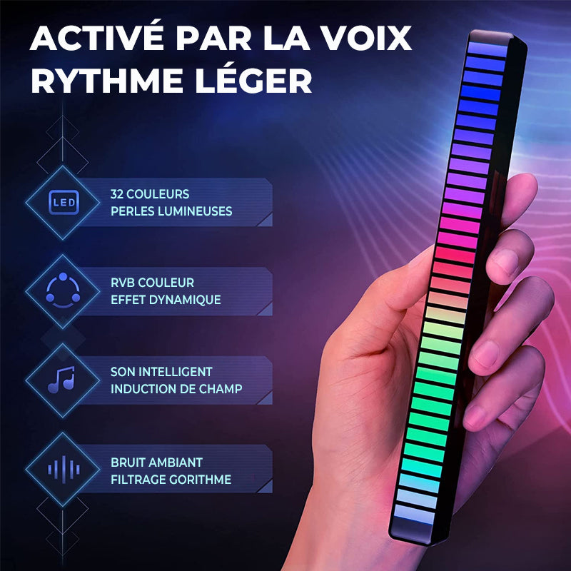Lydaktivert RGB lyslist trådløs | Luvikno