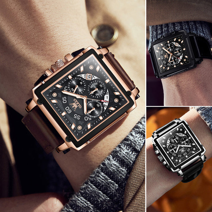 Olevs® Luminous Luxury Square Business Automatic Mechanical Watch | Luvikno