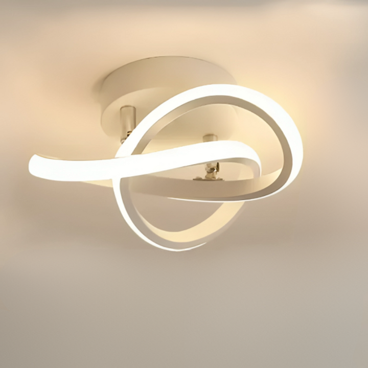 Moderne LED Taklampe 18W | Kreativ Design med 2 Ringer | Energivennlig Belysning for Stue & Kontor 24 cm | Luvikno