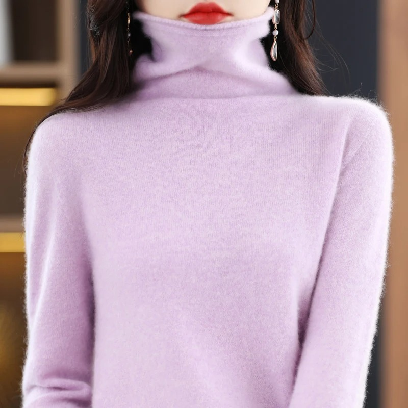 Luvik | Luksus Cashmere Genser til Kvinner Myk Pikketopp, Varm & Stilig