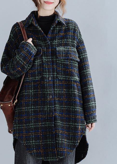 Luvik | Muoti röyhelö-taskulliset takit naisille Ruudulliset vaaleanpunaiset paidat Päivittäiset ulkovaatteet