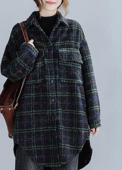 Luvik | Muoti röyhelö-taskulliset takit naisille Ruudulliset vaaleanpunaiset paidat Päivittäiset ulkovaatteet