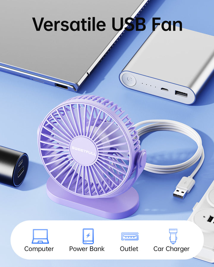 2-i-1 Krok & Skrivebord Vifte - 3-Hastigheter med 360° Rotasjon | Luvikno