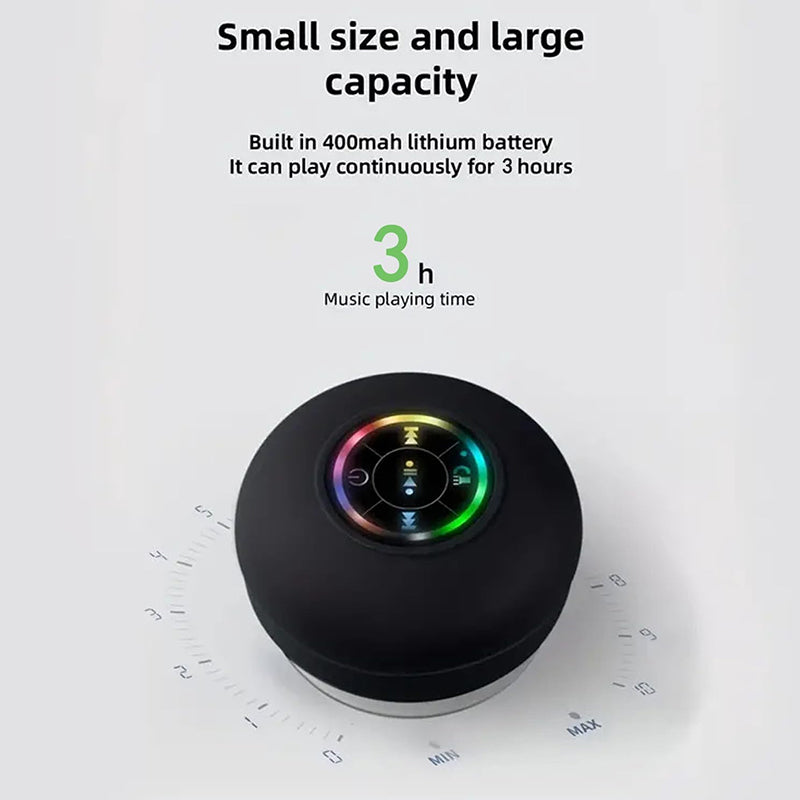 Mini Bluetooth dusj høyttaler med LED lys | Luvikno