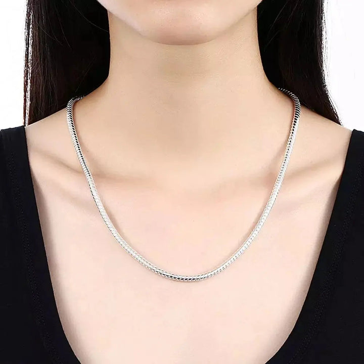 Luvik | 925 3mm Sterling hopea käärme kaulaketju