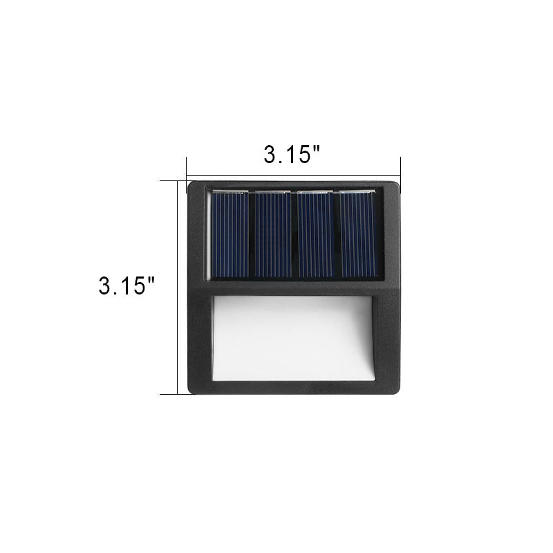Utendørs solarmodul rund firkantet LED vanntett patio trappelys | Luvikno