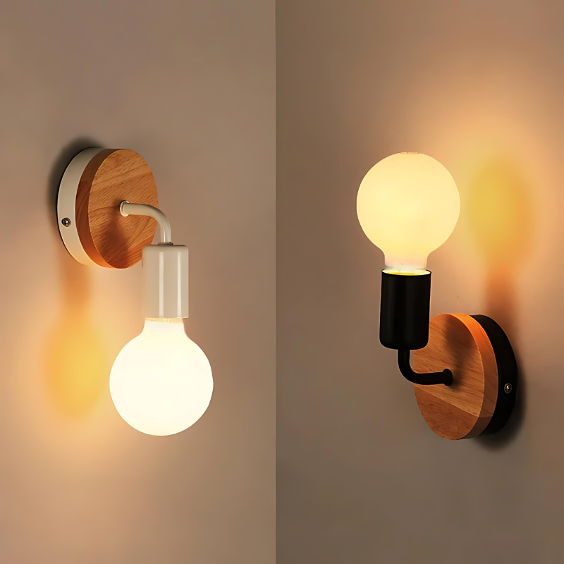 LumiEra - Elegant vegglampe laget av jern og tre i nordisk stil | Luvikno