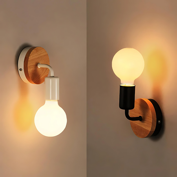 LumiEra - Elegant vegglampe laget av jern og tre i nordisk stil | Luvikno