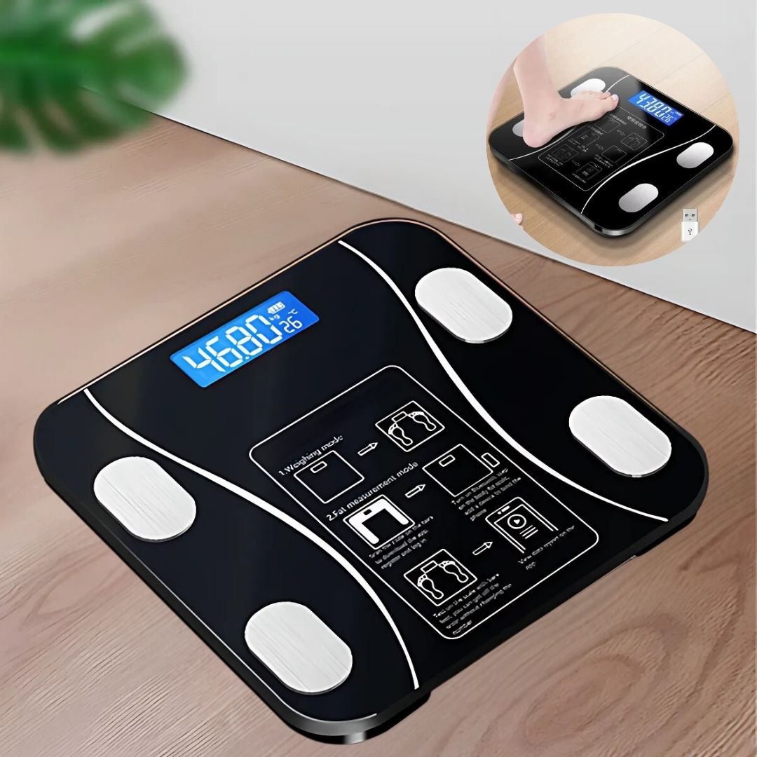 BodyMetrics Smart Body Composition Scale | BMI Fat Scale - Måler Vekt - Beregner Kroppsfett - Spor Fitness Luvikno