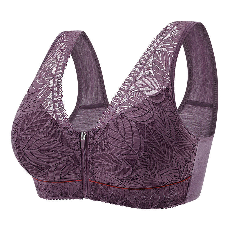 Luvikno | Ensfarge Lacy Lingerie med Frontglidelås