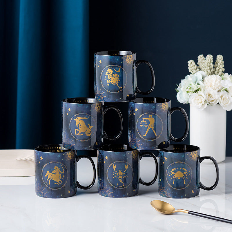 12 Konstellasjoner Krus Kobalt Blå Keramikk Kaffe Krus | Luvikno