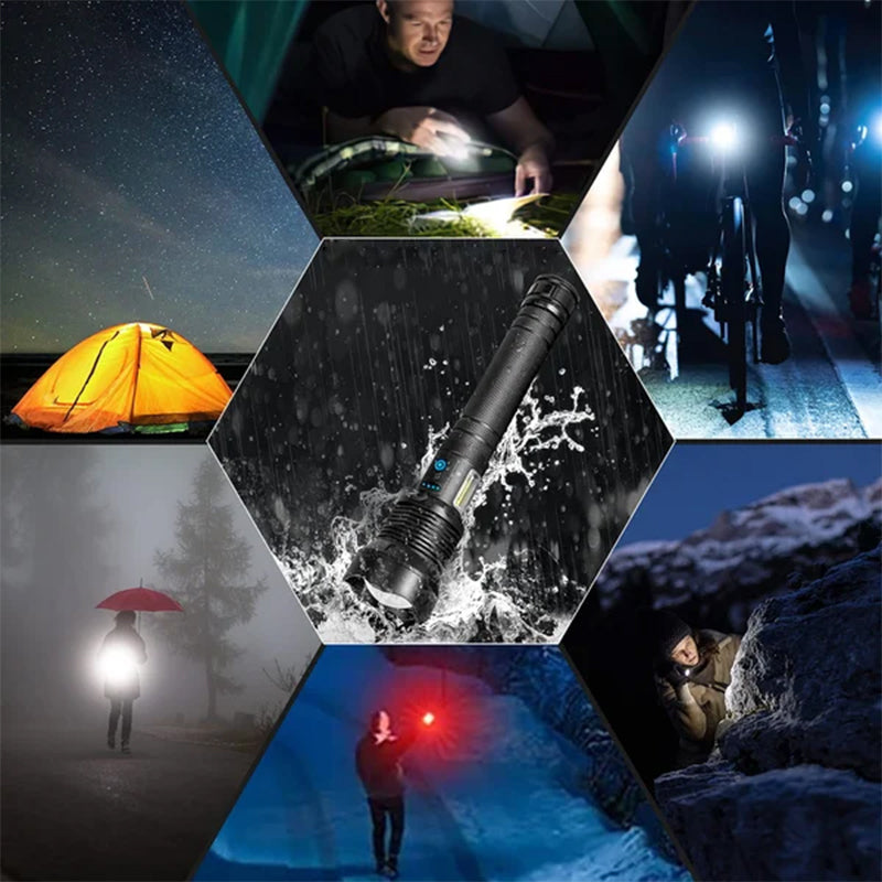 Taktisk oppladbar laser LED lommelykt | luvikno