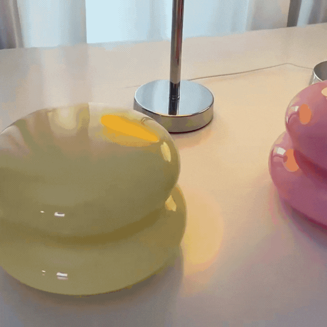 Luvikno | Elegant Macaron Glass Table Lamp med USB - 3 Lysfarger