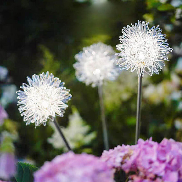 Solar Dandelion Aluminiumtråd Globe Lys LED Utendørs Vanntett Luminøs Hageinnsetting Bakkelys Landskapslys | Luvikno