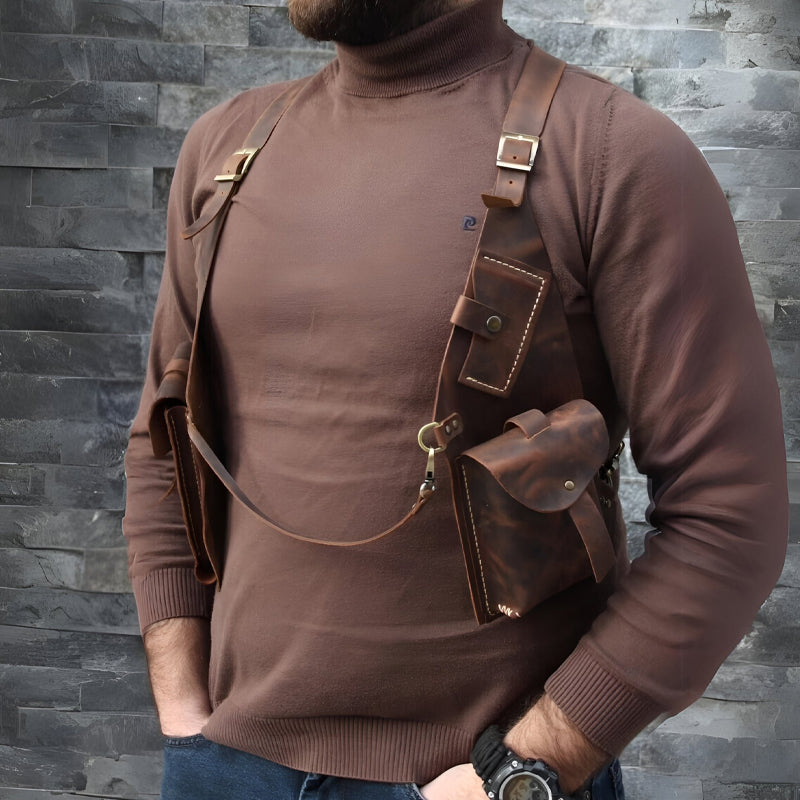 Medieval Steampunk skulderveske med retro stropp | Luvikno