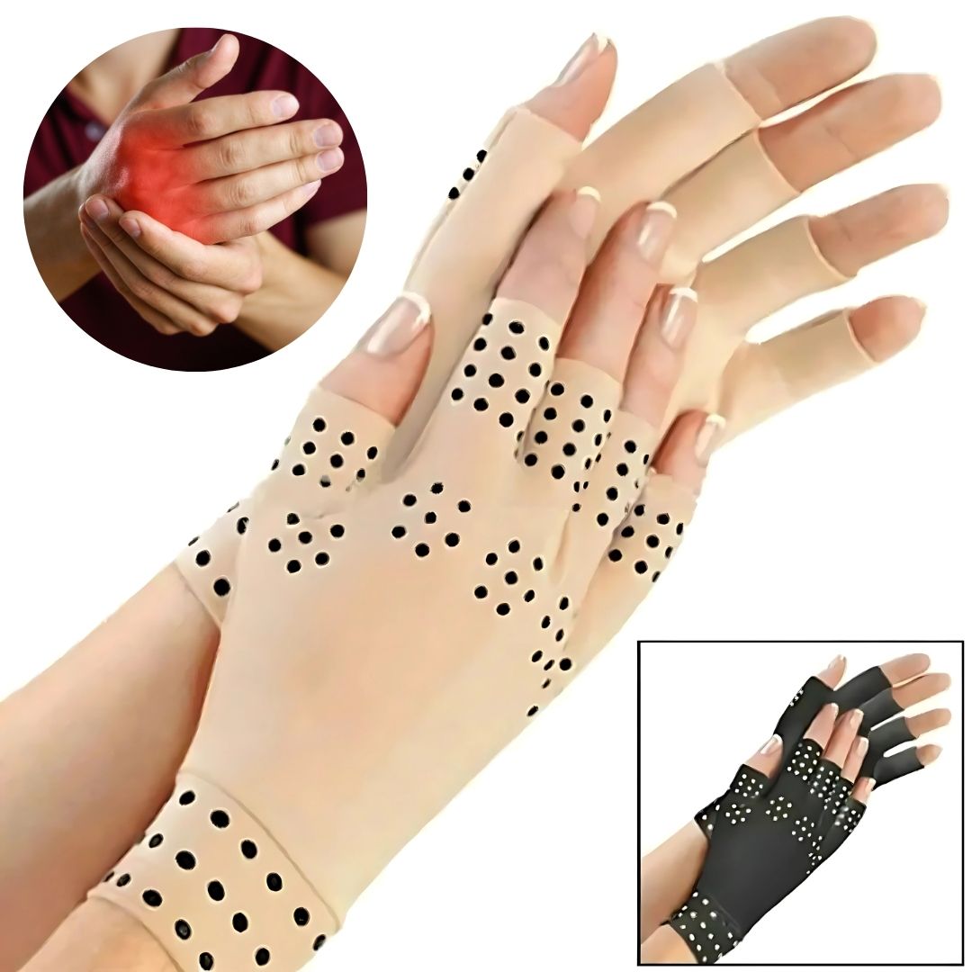 ThermaFlex Fingerless Artritts Hansker | Magnetiske Kompresjons Hansker for Artritts Smerter Lindring - Forbedret Sirkulasjon - Redusert Hevelse Luvikno