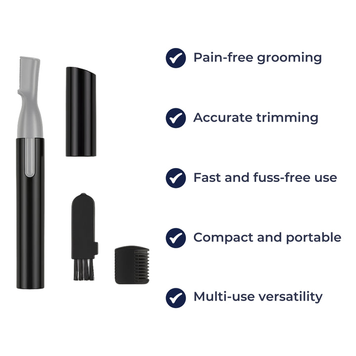 Painless Precision – Rustfritt Stål Mini Ansikts Barbermaskin – For Følsom Hud & På-farten Pleie Luvikno