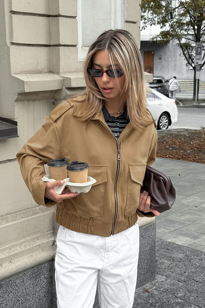 Luvik | Fit Brun Skinnjakke