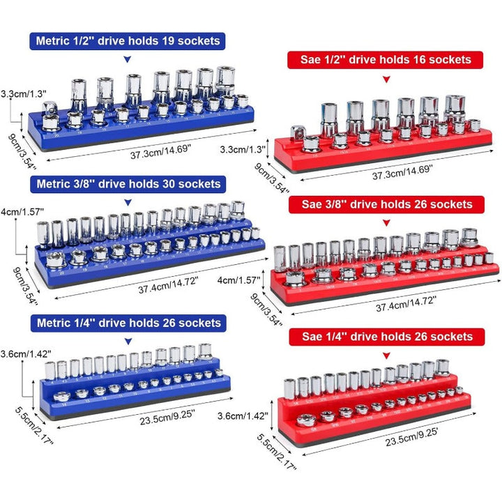 Heavy-Duty Magnetisk Socket Organizer Luvikno