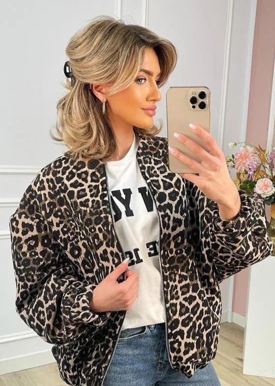 Luvik | Leopard Bomberjakke