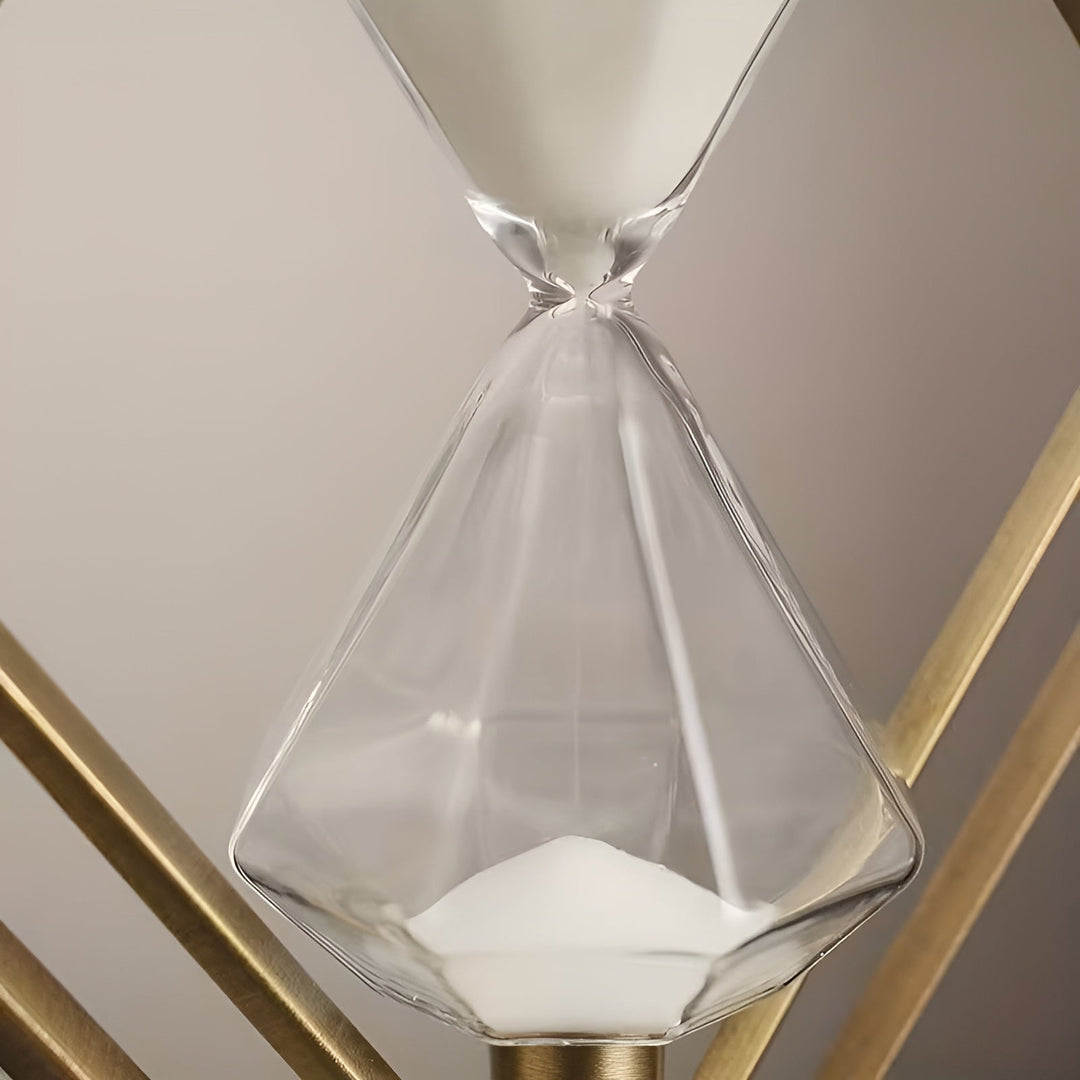 Timeglass med geometrisk metallramme – Dekorativ og avslappende | Med hvit sand som meditasjonstimer | Luvikno